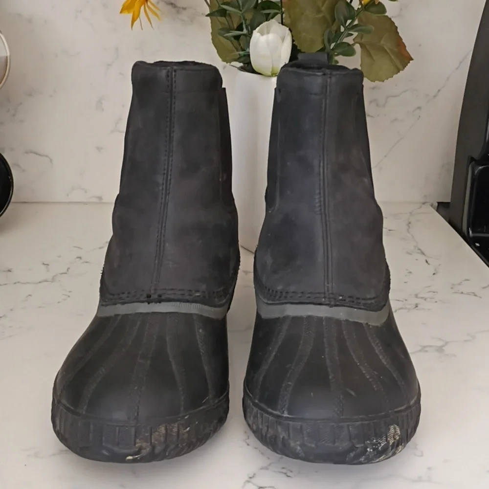 Sorel Men's Black and Gray Rain Boots